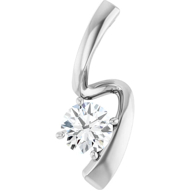 Diamond Jewelry Collections 3/4 CT Lab-Grown Diamond Solitaire Pendant in 14K White Gold