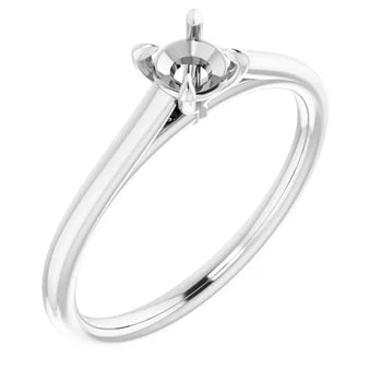 Load image 1 in gallery view. 14K White Gold 4.4 mm Round Solitaire Engagement Ring Mounting
