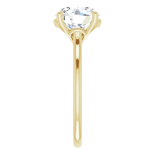 14K Yellow Solitaire Engagement Ring with Hidden Heart | 3.02 CT Lab-Grown Round Diamond