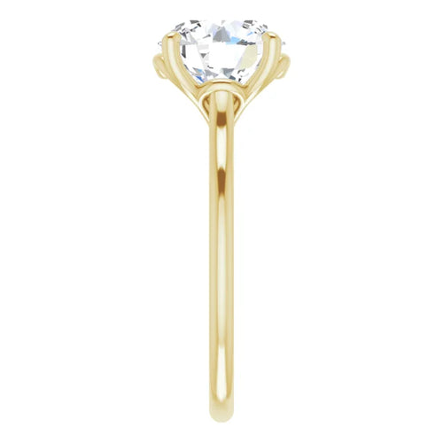 Load image 1 in gallery view. 14K Yellow Solitaire Engagement Ring with Hidden Heart | 3.02 CT Lab-Grown Round Diamond