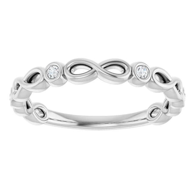 14K White .06 CTW Diamond Anniversary Band