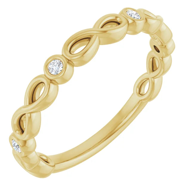 14K White .06 CTW Diamond Anniversary Band