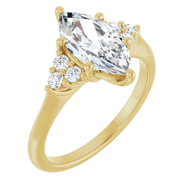 Engagement Rings Marquise Diamond Engagement Ring - 14K yellow Lab-Grown