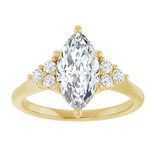 Load image 1 in gallery view. Engagement Rings Marquise Diamond Engagement Ring - 14K yellow Lab-Grown