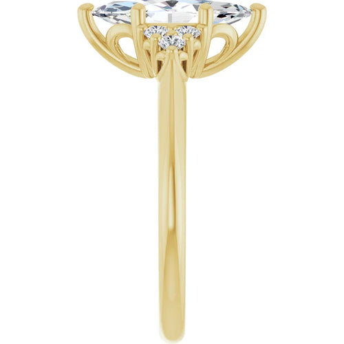 Load image 1 in gallery view. Engagement Rings Marquise Diamond Engagement Ring - 14K yellow Lab-Grown