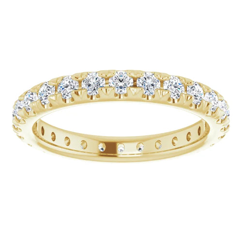 Load image 1 in gallery view. Diamond Wedding Rings 14K Yellow Gold 1.00 CTW Lab-Grown Diamond French-Set Eternity Band
