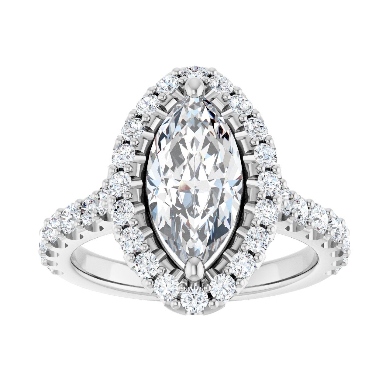 Engagement Rings Marquise Engagement Ring Setting — Halo