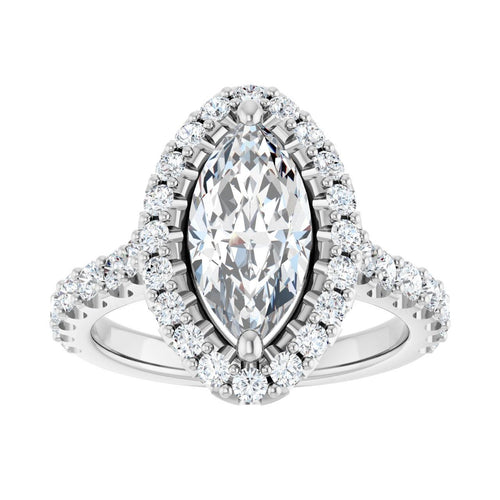 Load image 1 in gallery view. Engagement Rings Marquise Engagement Ring Setting — Halo
