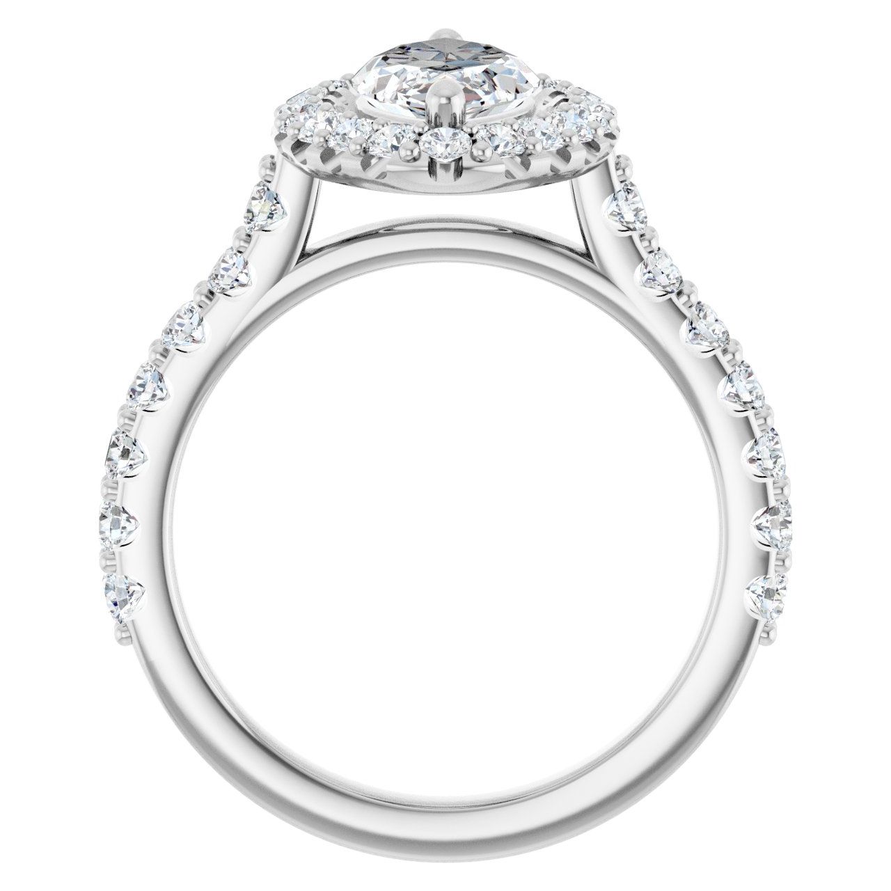 Engagement Rings Platinum Marquise Engagement Ring Setting — Halo