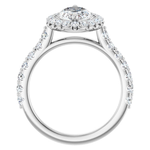 Load image 1 in gallery view. Engagement Rings Platinum Marquise Engagement Ring Setting — Halo