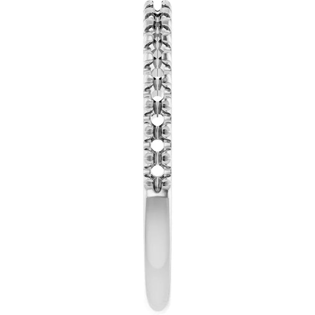 Custom Order 14K White Gold 1.5 mm Round French-Set Wedding Band Mounting