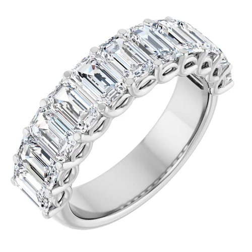 Load image 1 in gallery view. 14KW Gold Moissanite Anniversary Ring.