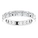 14K white gold lab-grown diamond eternity band, top view