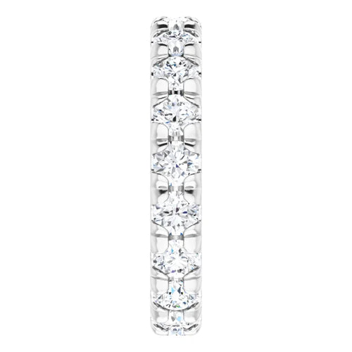 Load image 1 in gallery view. 14K white gold lab-grown diamond eternity band, side profile
