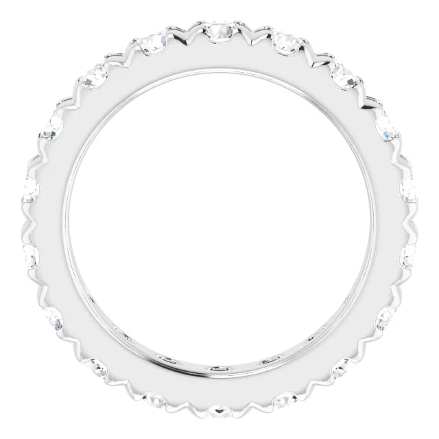 Diamond Wedding Rings 14K White Gold 2 1/2 CTW Lab-Grown Diamond Eternity Band Size 5.5