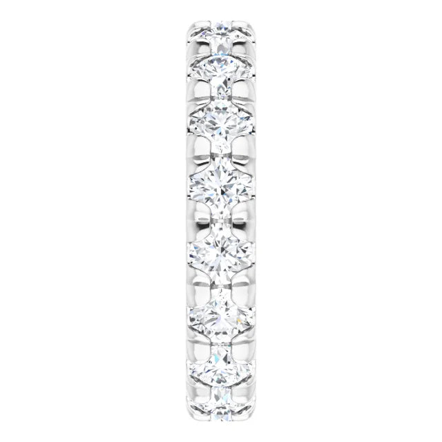 Diamond Wedding Rings 14K White Gold 2 1/2 CTW Lab-Grown Diamond Eternity Band Size 5.5