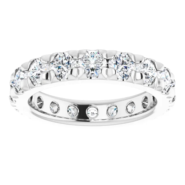 Diamond Wedding Rings 14K White Gold 2 1/2 CTW Lab-Grown Diamond Eternity Band Size 5.5