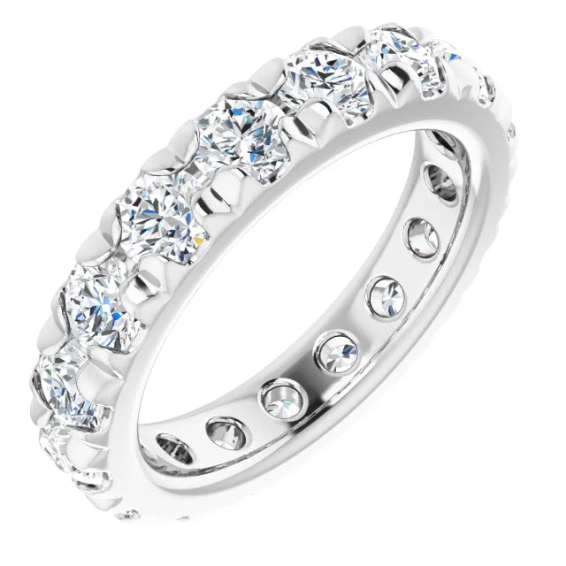 Diamond Wedding Rings 14K White Gold 2 1/2 CTW Lab-Grown Diamond Eternity Band Size 5.5