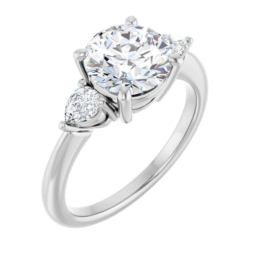 Load image 1 in gallery view. Engagement Rings 14K White Gold Round Engagement Ring Setting