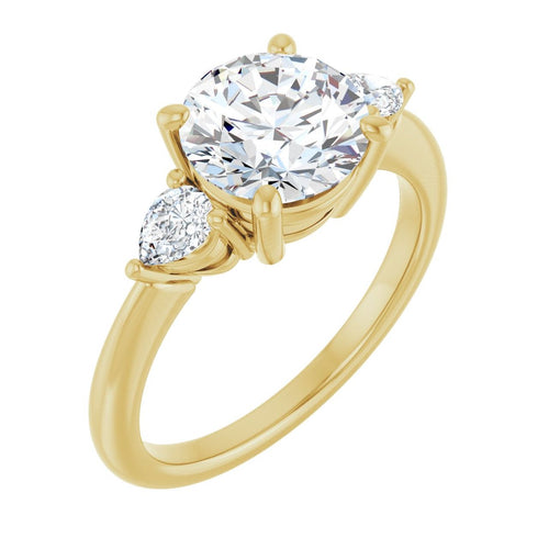 Load image 1 in gallery view. Engagement Rings 14K Yellow Gold Round Engagement Ring Setting