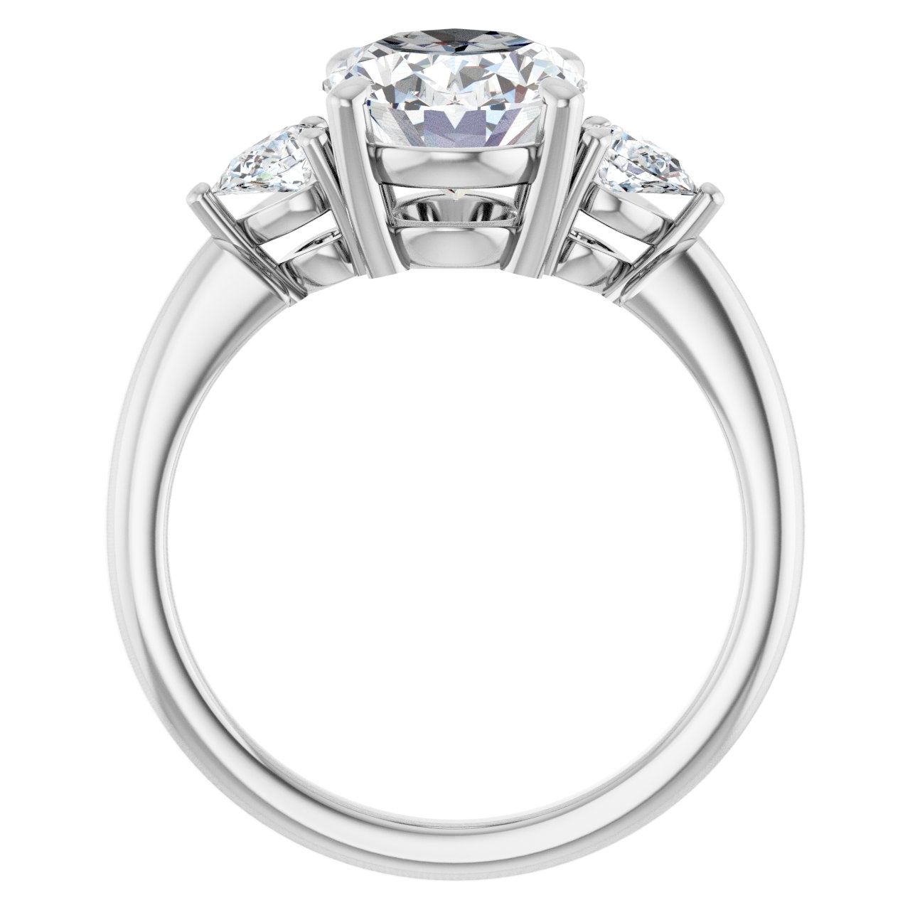 Engagement Rings Oval Engagement Ring Setting — Three-stone
