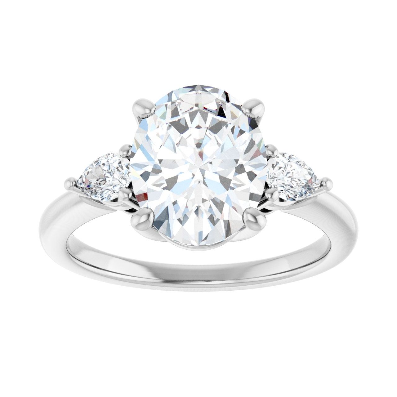 Engagement Rings Oval Engagement Ring Setting — Three-stone