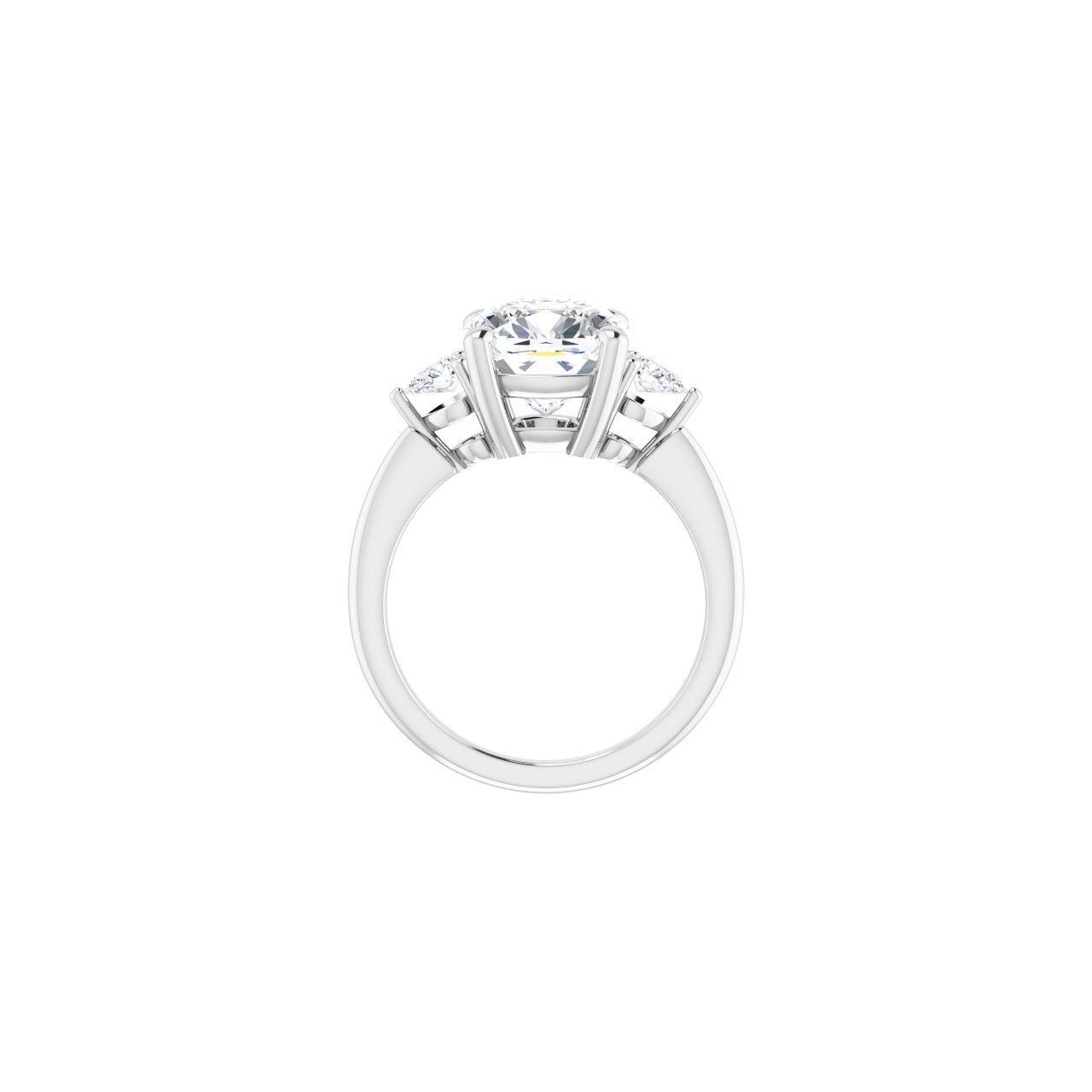 Engagement Rings Cushion Engagement Ring Setting — Three-stone