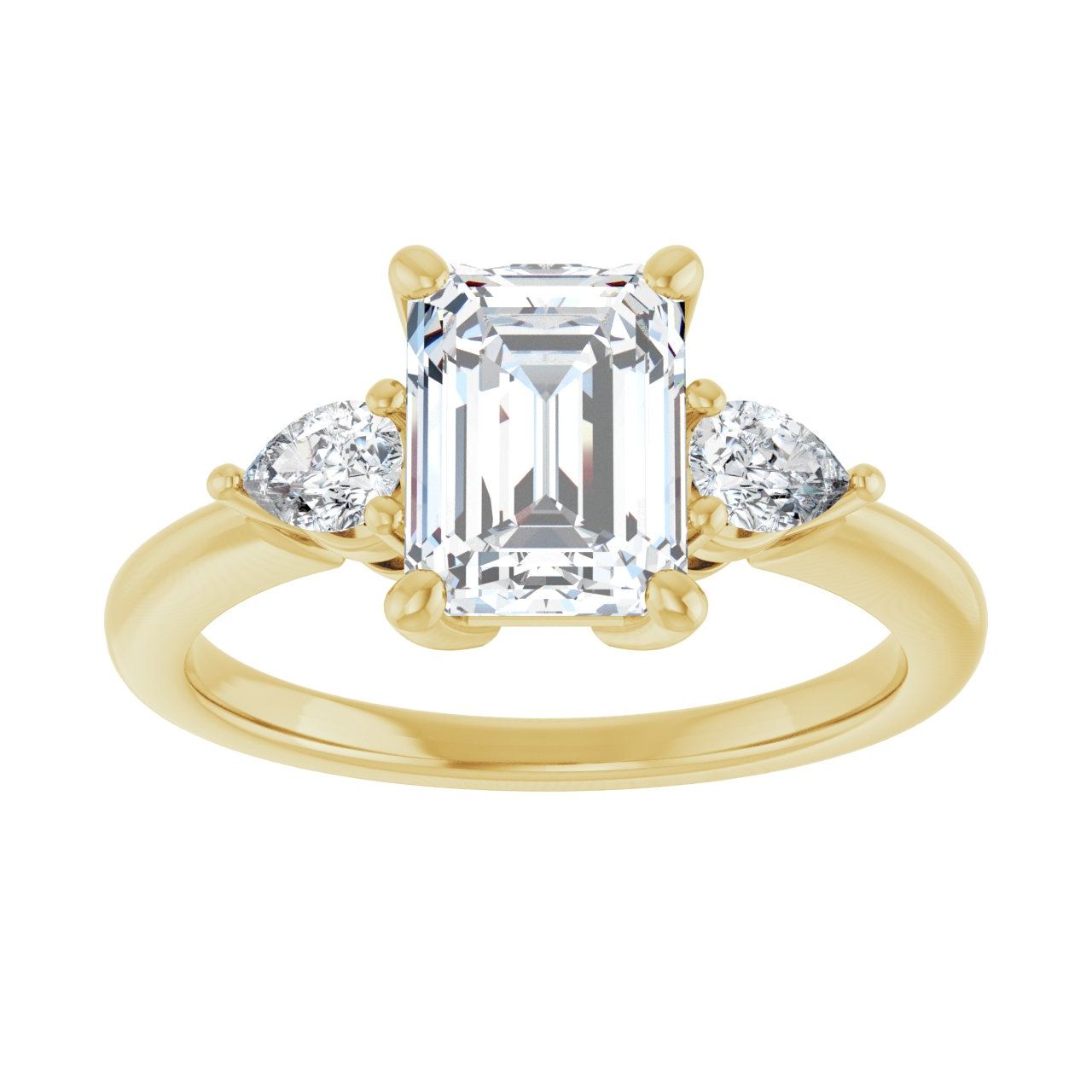 Engagement Rings Emerald-Cut Engagement Ring Setting