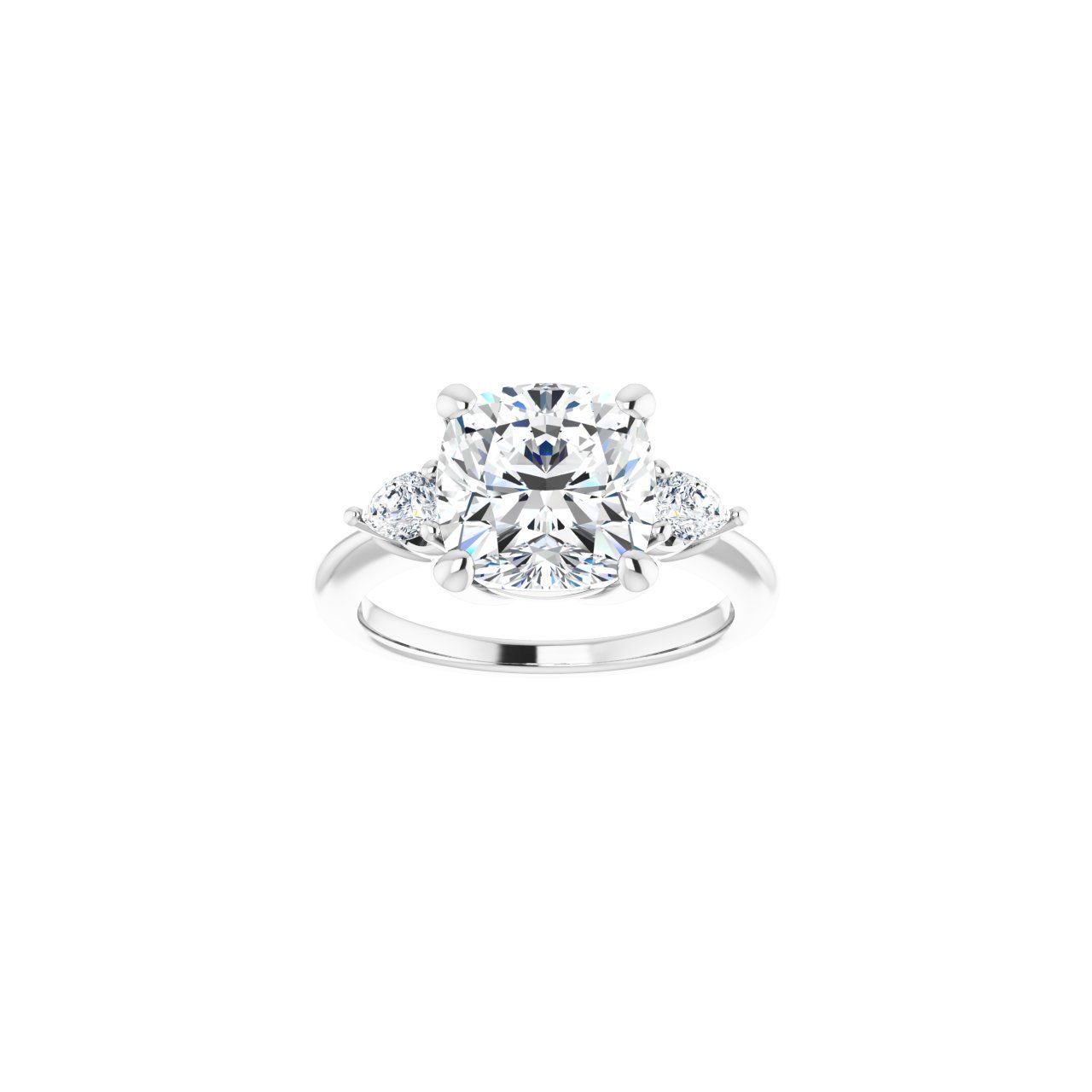 Engagement Rings Cushion Engagement Ring Setting — Three-stone