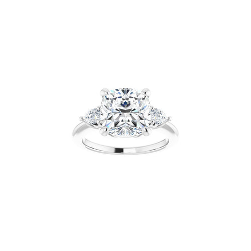 Load image 1 in gallery view. Engagement Rings Cushion Engagement Ring Setting — Three-stone