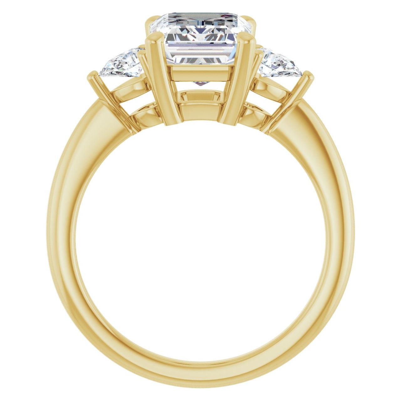 Engagement Rings Emerald-Cut Engagement Ring Setting — Three-Stone