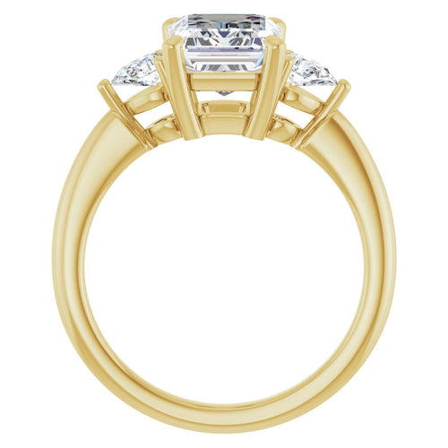 Load image 1 in gallery view. Engagement Rings Emerald-Cut Engagement Ring Setting — Three-Stone