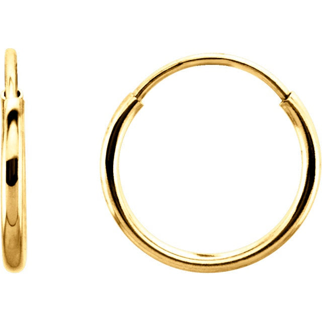 14K  10mm Endless Hoop Earrings - Farsi Jewelers