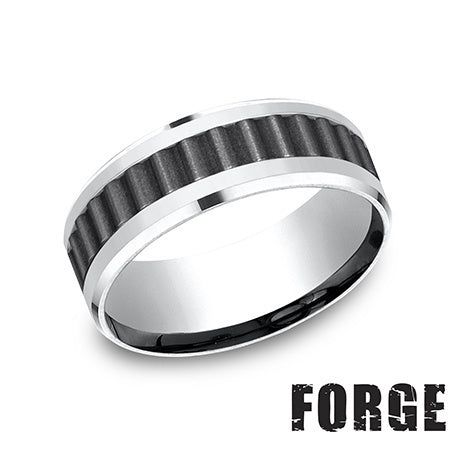 Load image 1 in gallery view. Wedding Rings 8.0M BEVEDGE RIVETINLAY COBALT BKTI