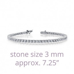 Lafonn classic tennis bracelet in sterling silver with simulated diamonds