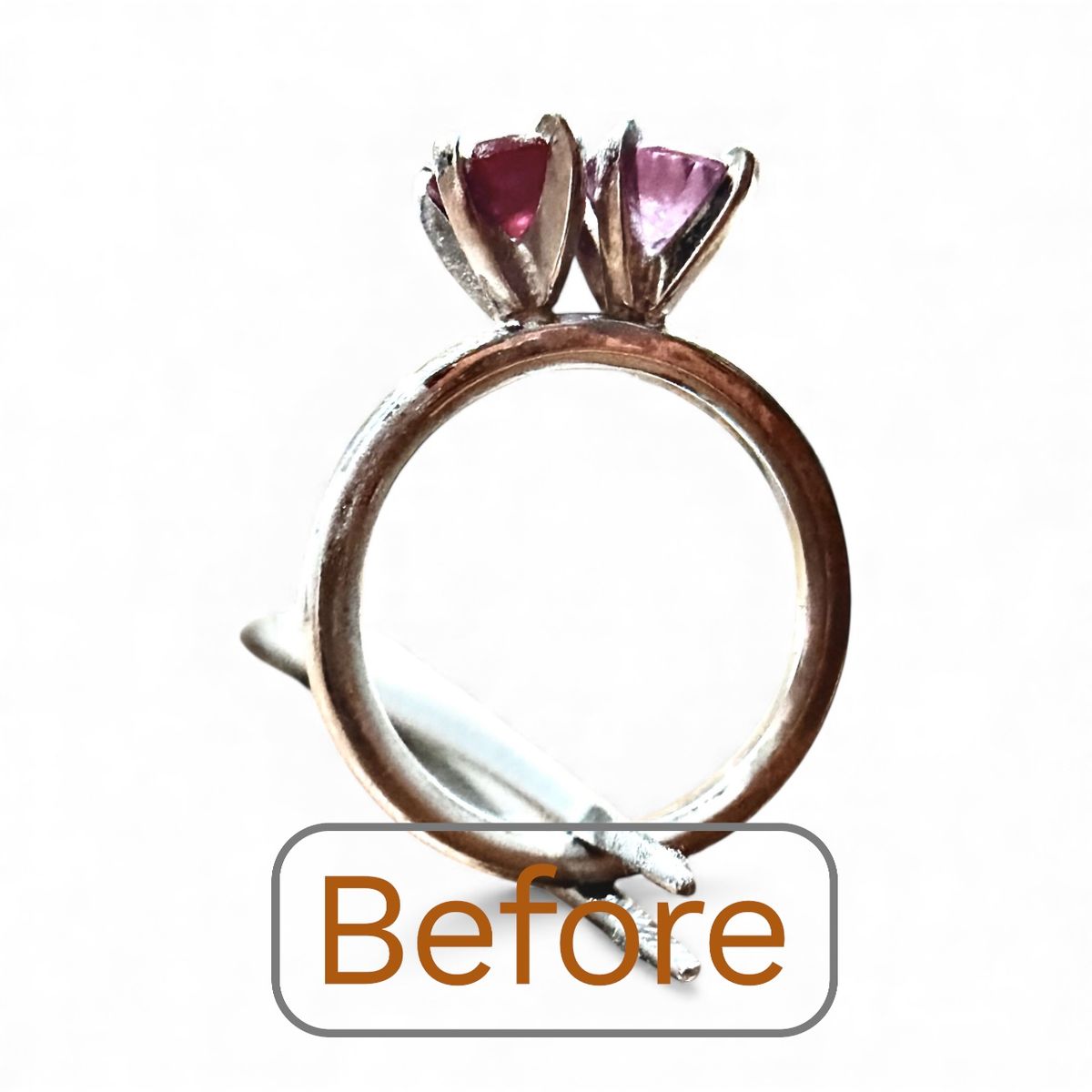 Custom Two-Stone Ruby & Pink Sapphire Band – Crafted From Customer’s Gold