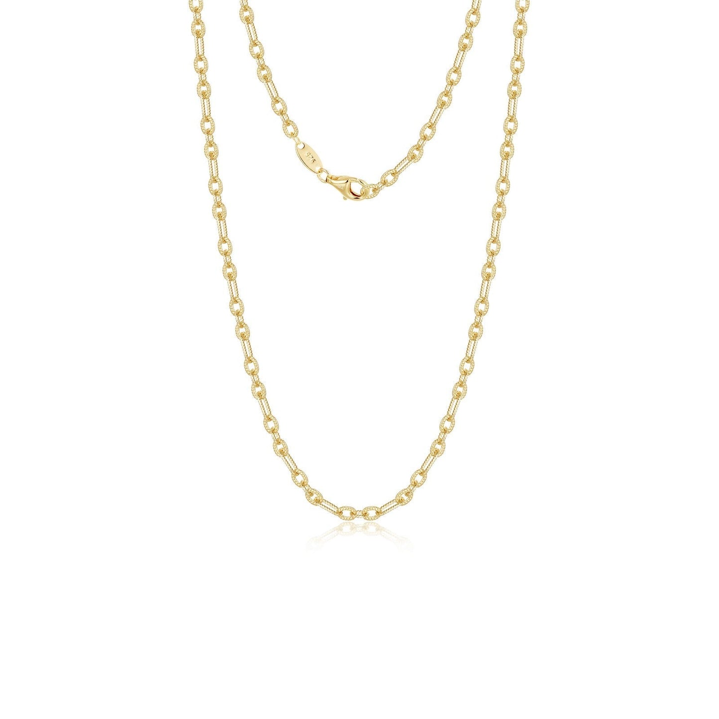 Lafonn's own product photo of the Charlotte chain in gold-finished sterling silver