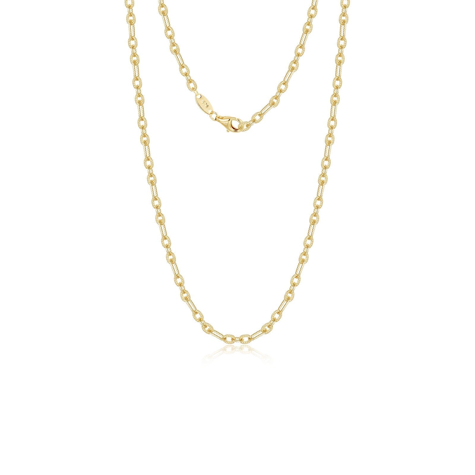 Lafonn's own product photo of the Charlotte chain in gold-finished sterling silver