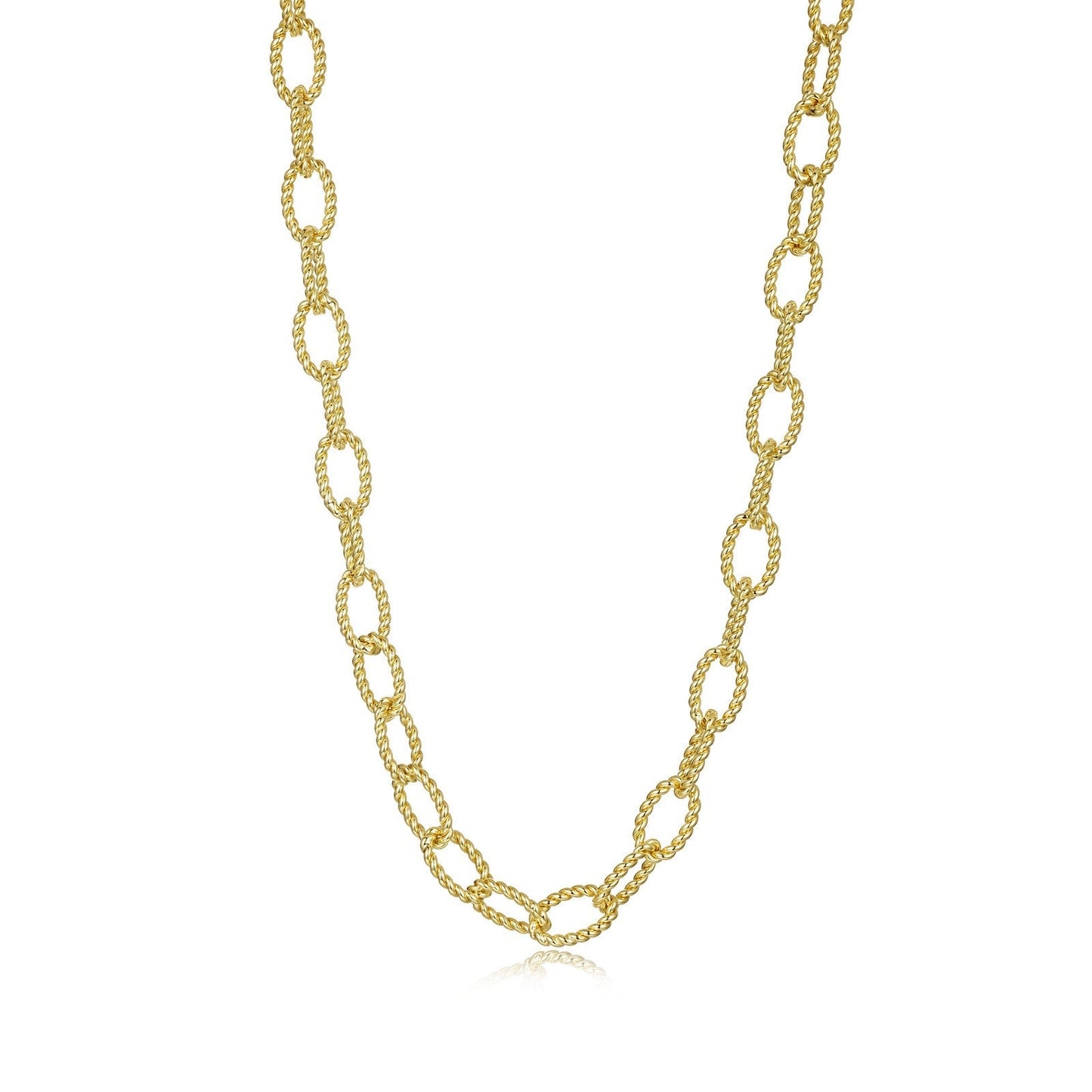 Lafonn's own product photo of the Cassie oval cable chain in gold-finished sterling silver
