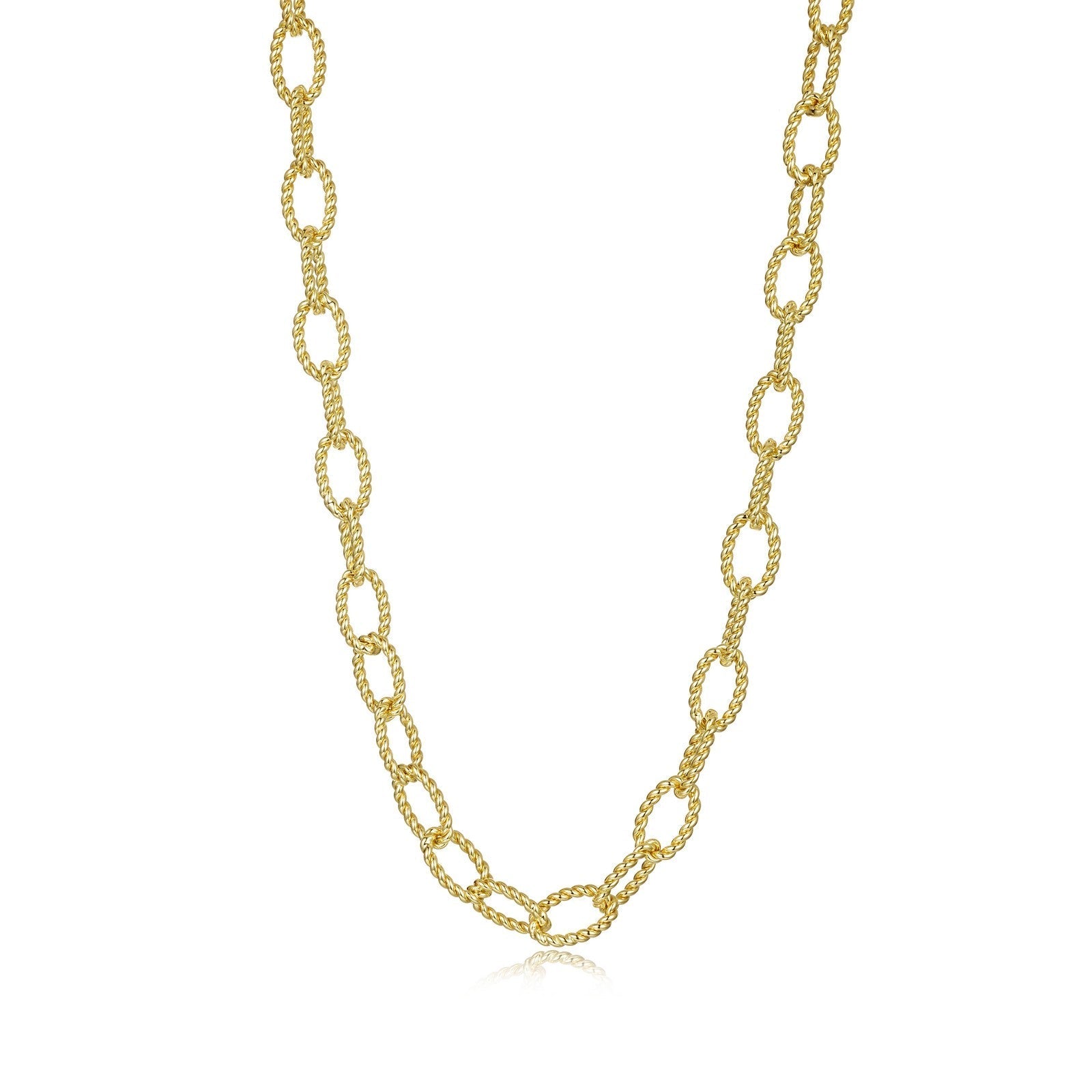 Lafonn's own product photo of the Cassie oval cable chain in gold-finished sterling silver