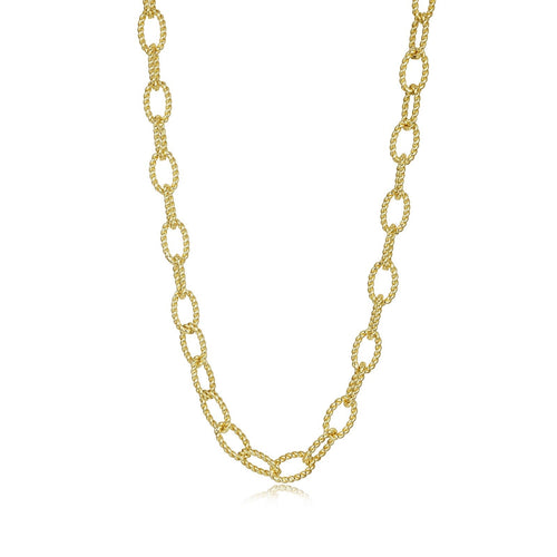 Load image 1 in gallery view. Lafonn's own product photo of the Cassie oval cable chain in gold-finished sterling silver
