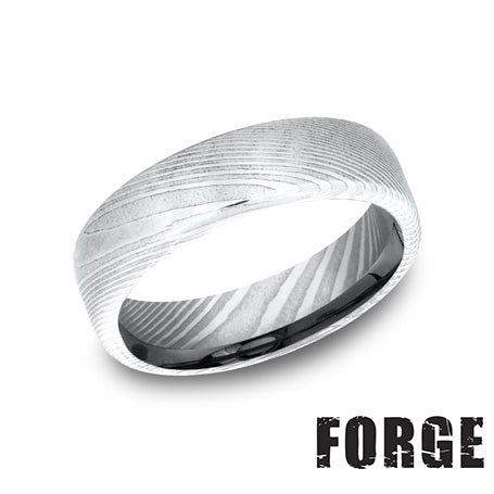Load image 1 in gallery view. Wedding Rings Damascus Steel 6.5MM Plain