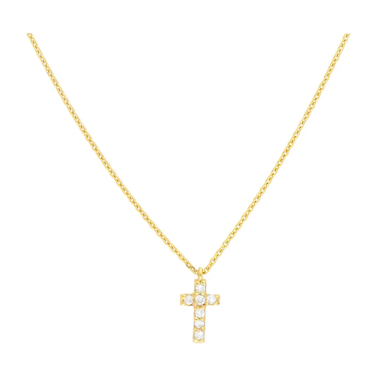 Diamond Mini Cross Adjustable Necklace 7RB-1/15 ctw  Farsi Jewelers