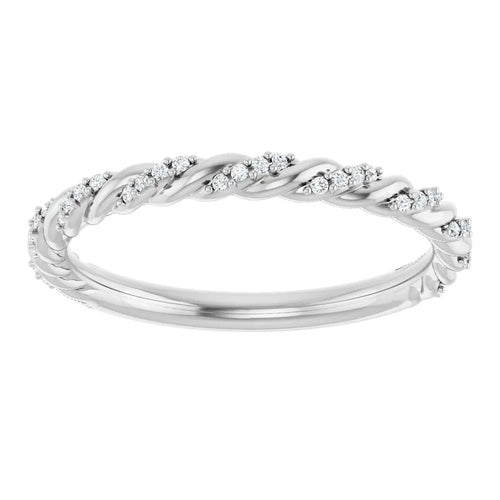 Load image 1 in gallery view. Diamond Pavé Cable Twist Wedding Band 0.25CTW - Farsi Jewelers