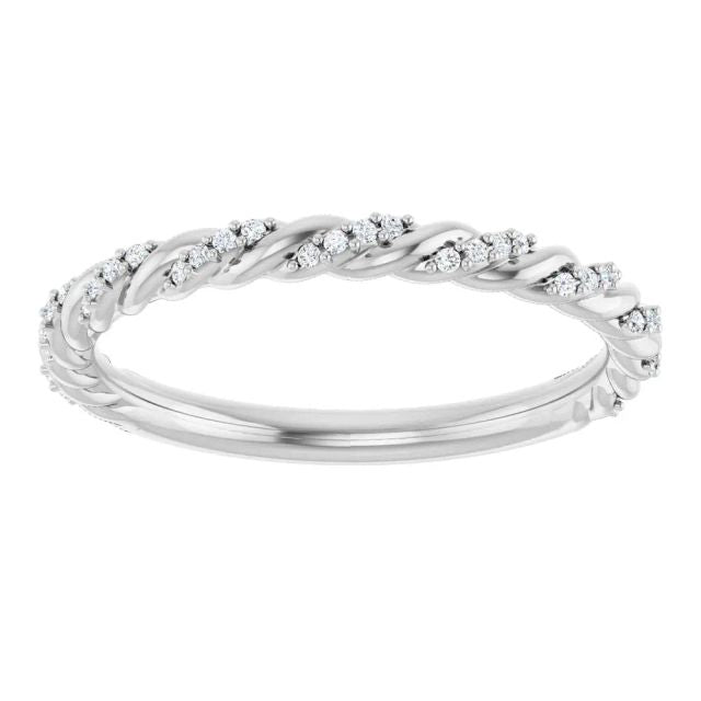 Diamond Pavé Cable Twist Wedding Band 0.25 ctw