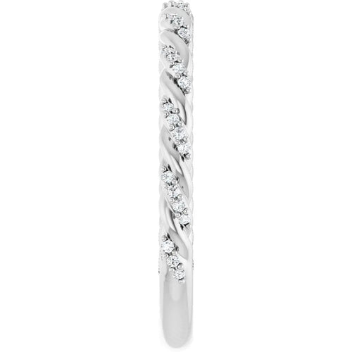 Load image 1 in gallery view. Diamond Pavé Cable Twist Wedding Band 0.25CTW - Farsi Jewelers