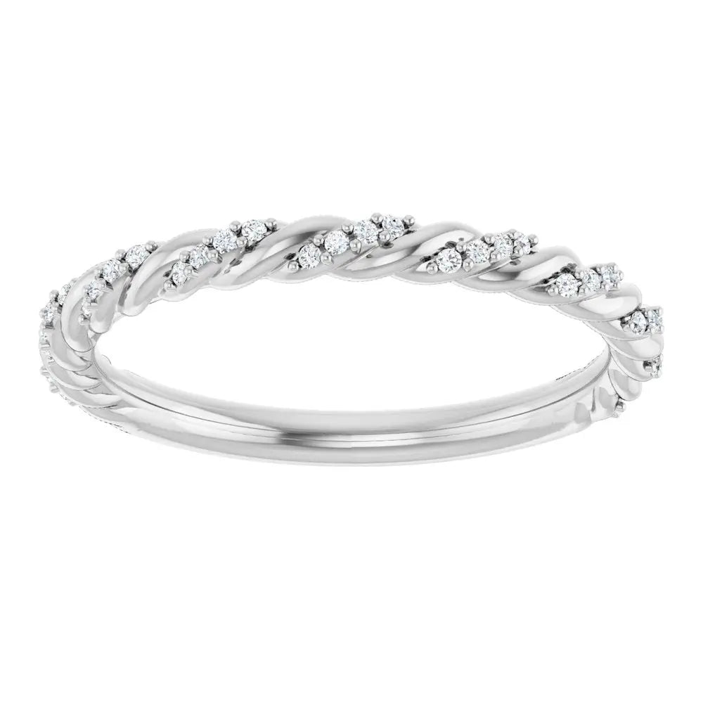 Diamond Pavé Cable Twist Wedding Band 0.25CTW - Farsi Jewelers