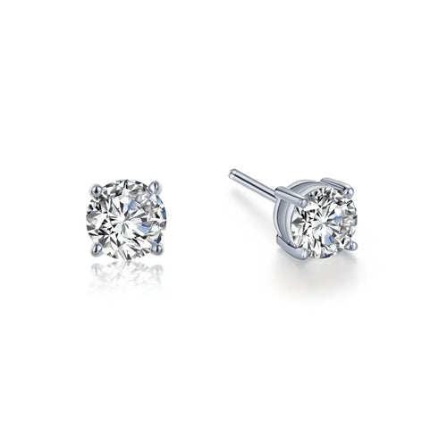Load image 1 in gallery view. Silver Jewelry Solitaire Stud Earrings in Sterling Silver 1.5 CTW