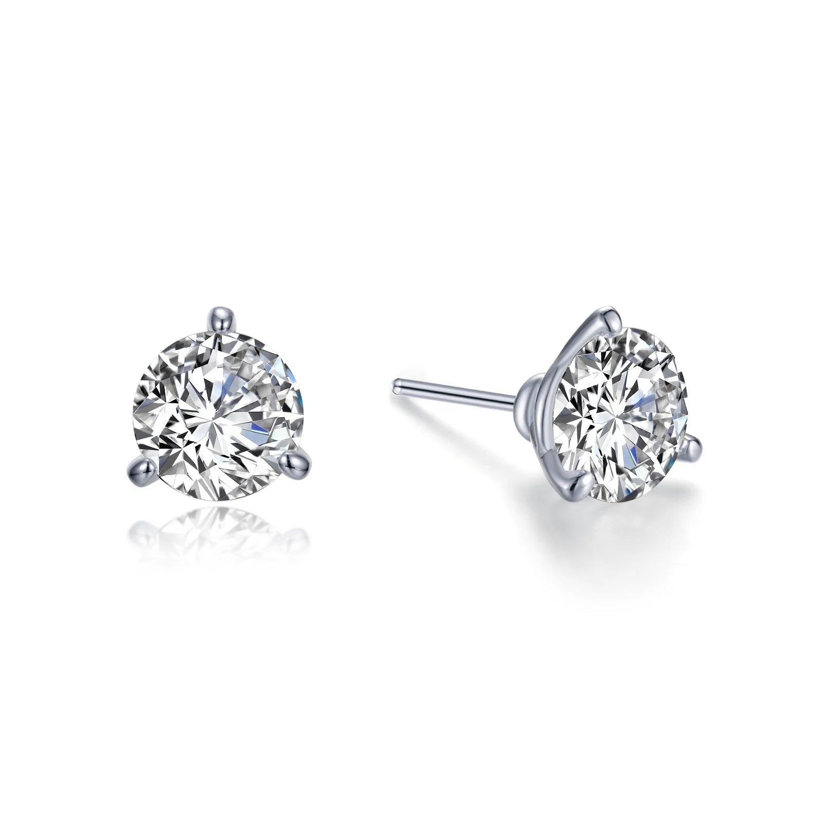 2.5 CTW Martini Solitaire Stud Earrings in Sterling Silver