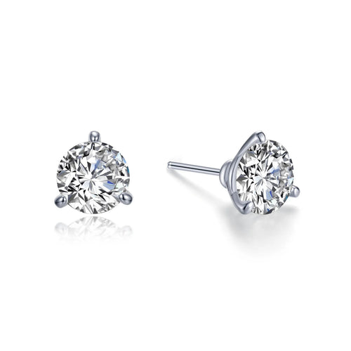 Load image 1 in gallery view. 2.5 CTW Martini Solitaire Stud Earrings in Sterling Silver